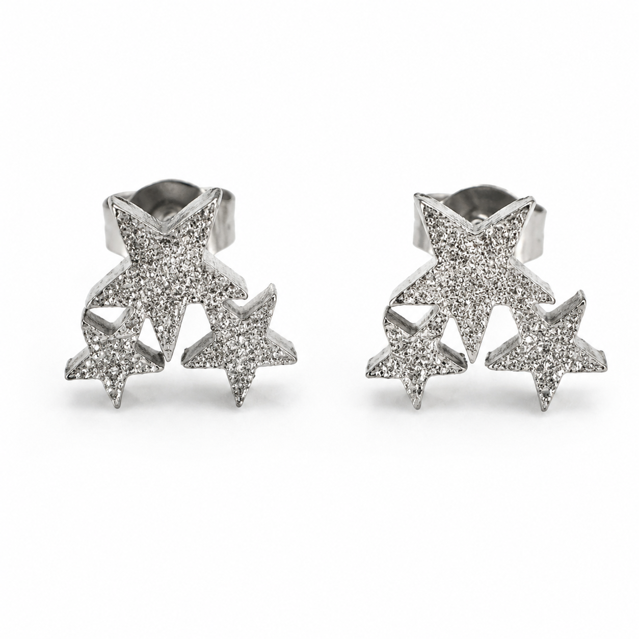 Ashlyn Triple Star Studs | Waterproof 18k Gold & Silver