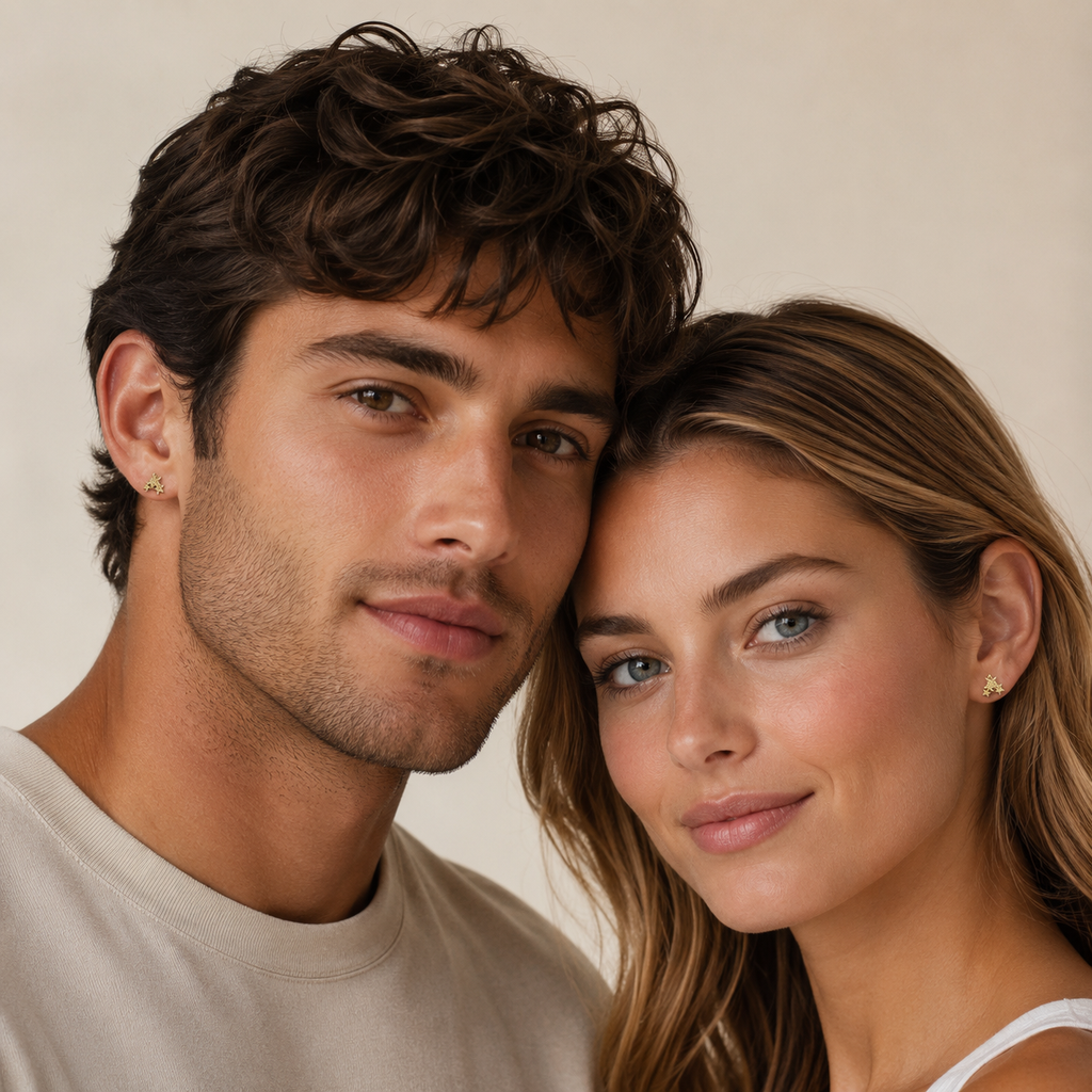 Ashlyn Triple Star Studs | Waterproof 18k Gold & Silver