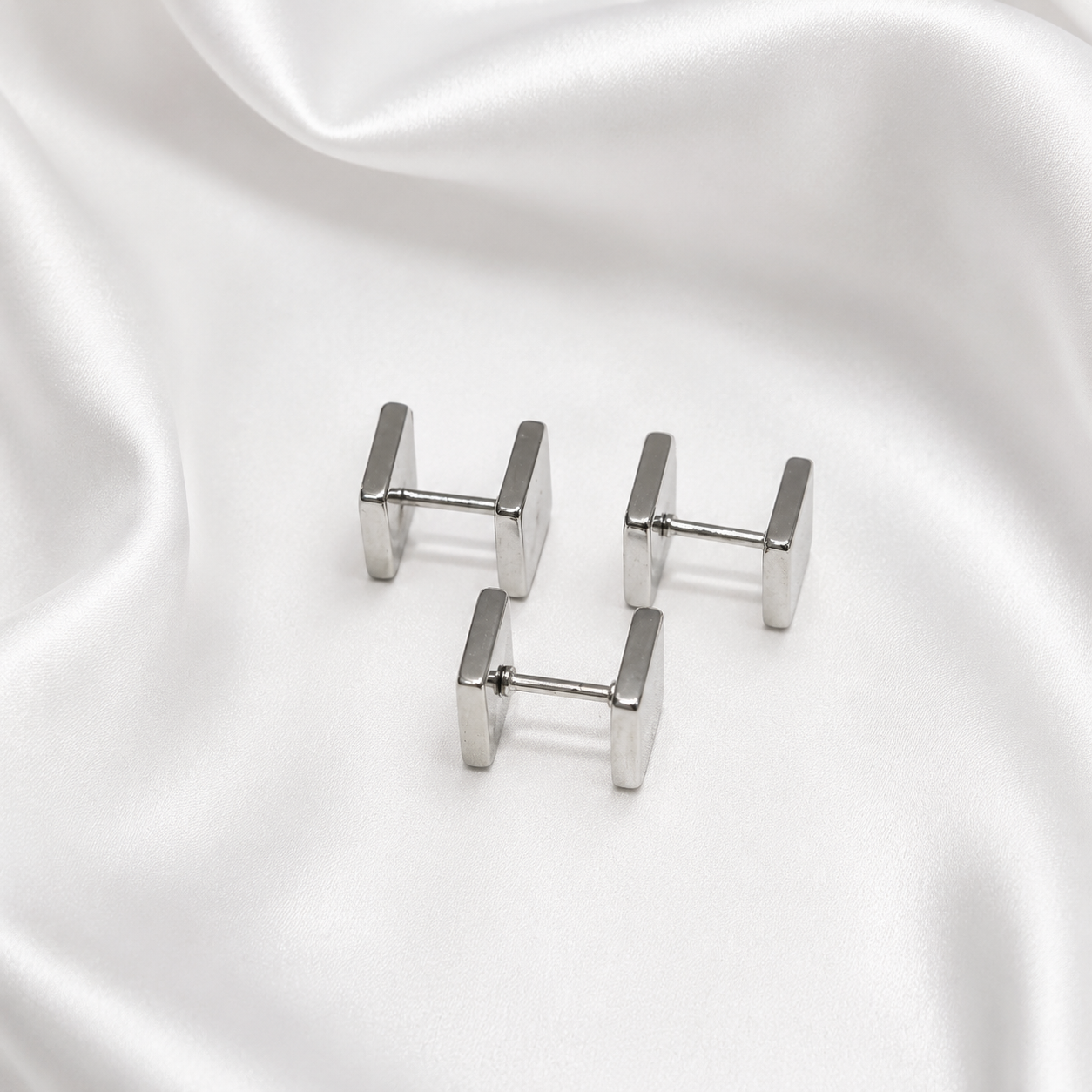 Anna Square Comfort Back Studs | Waterproof 18k Gold & Silver