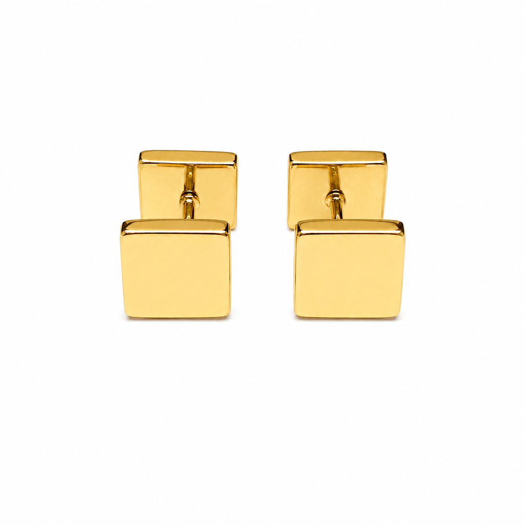 Anna Square Comfort Back Studs | Waterproof 18k Gold & Silver