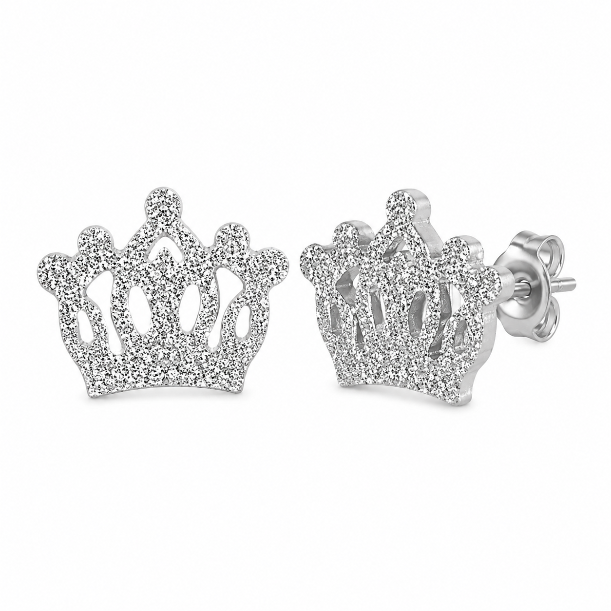 Raina Frosted Crown | Waterproof 18k Gold & Silver