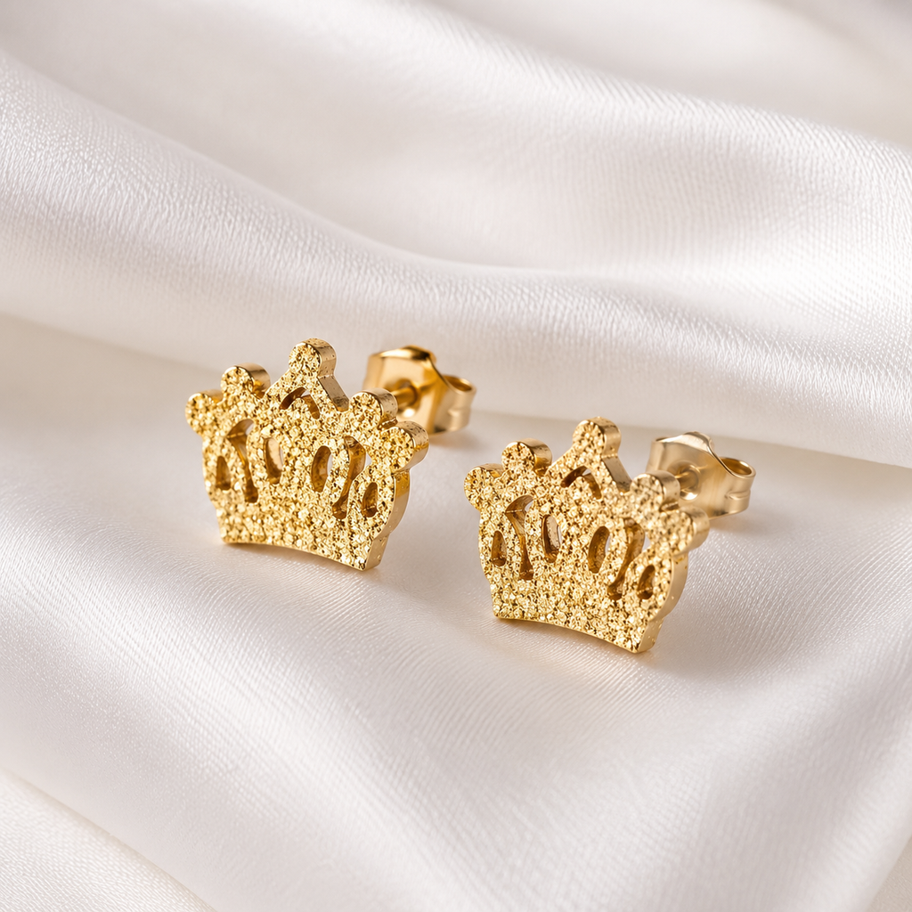Raina Frosted Crown | Waterproof 18k Gold & Silver