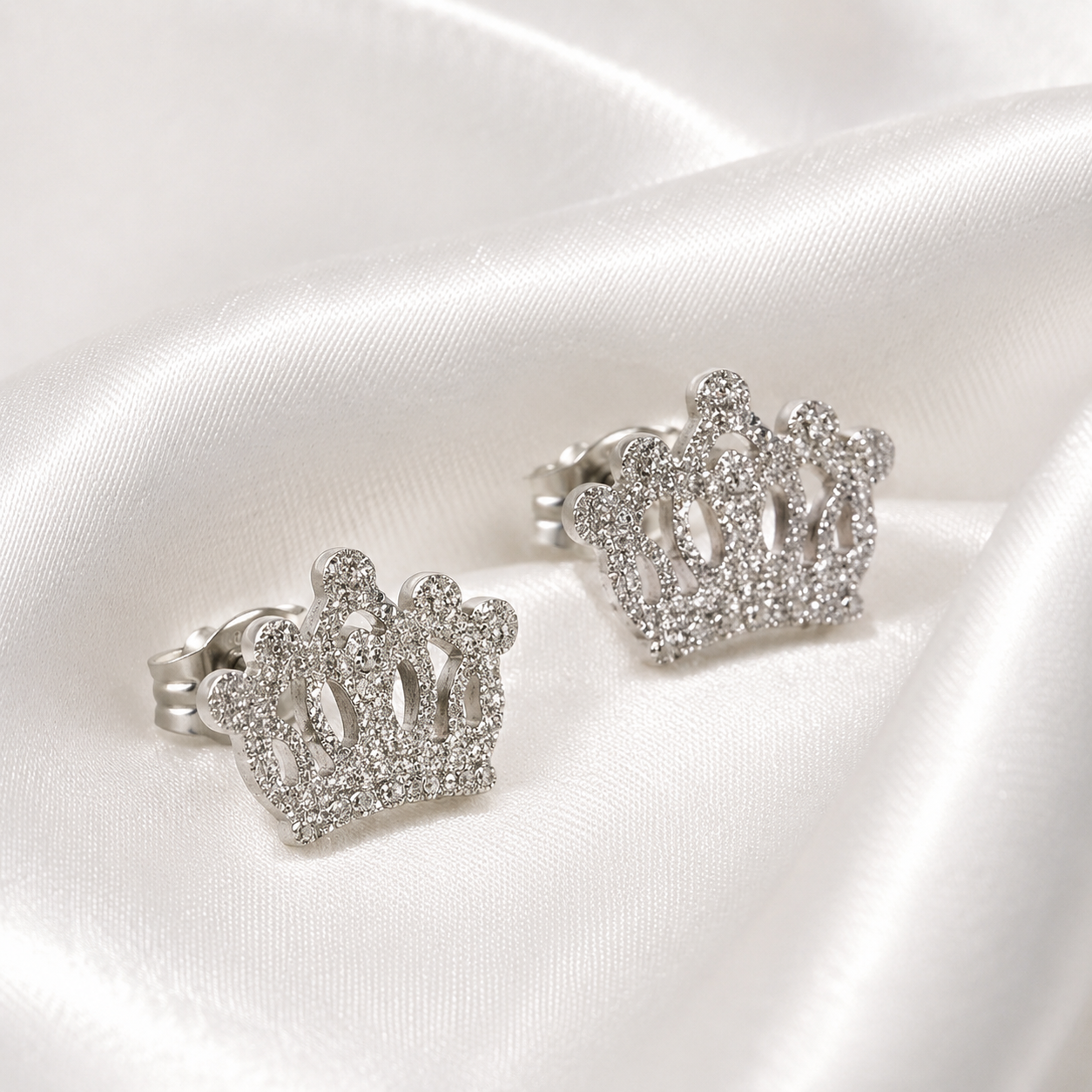 Raina Frosted Crown | Waterproof 18k Gold & Silver