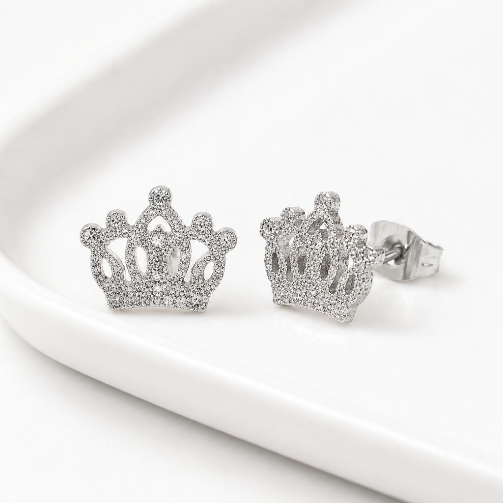 Raina Frosted Crown | Waterproof 18k Gold & Silver