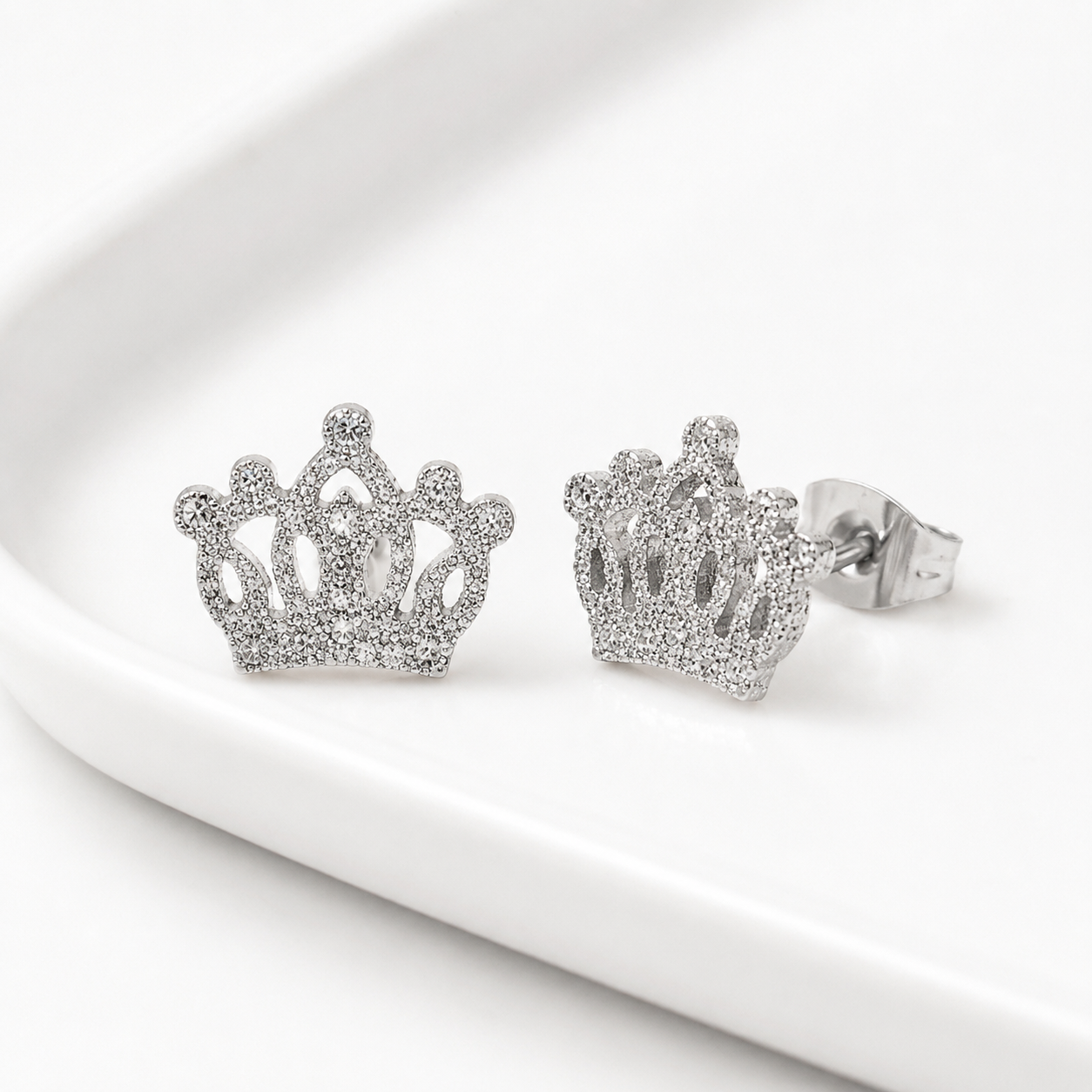 Raina Frosted Crown | Waterproof 18k Gold & Silver
