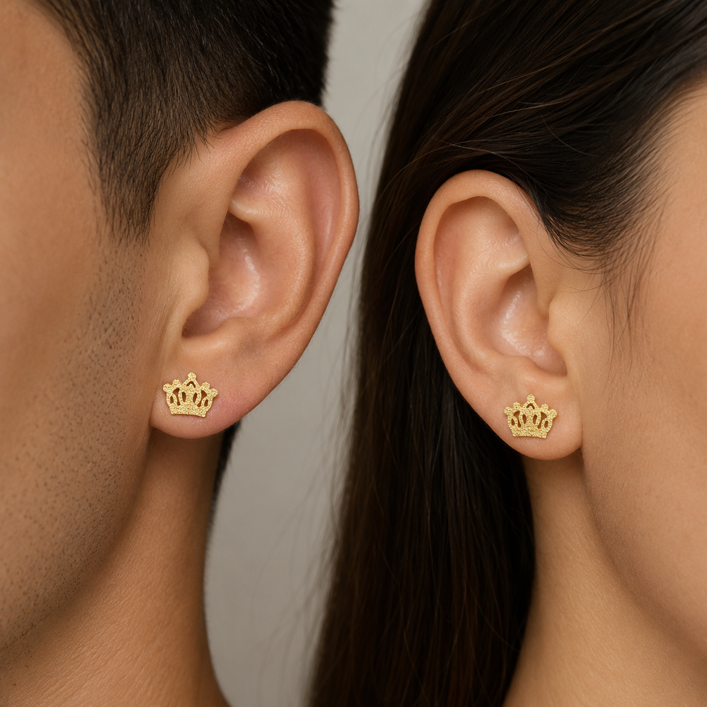 Raina Frosted Crown | Waterproof 18k Gold & Silver