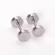 Allure Dumbell Design Flat Back Studs - Gold, Silver & Black