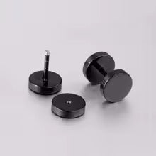 Allure Dumbell Design Flat Back Studs - Gold, Silver & Black