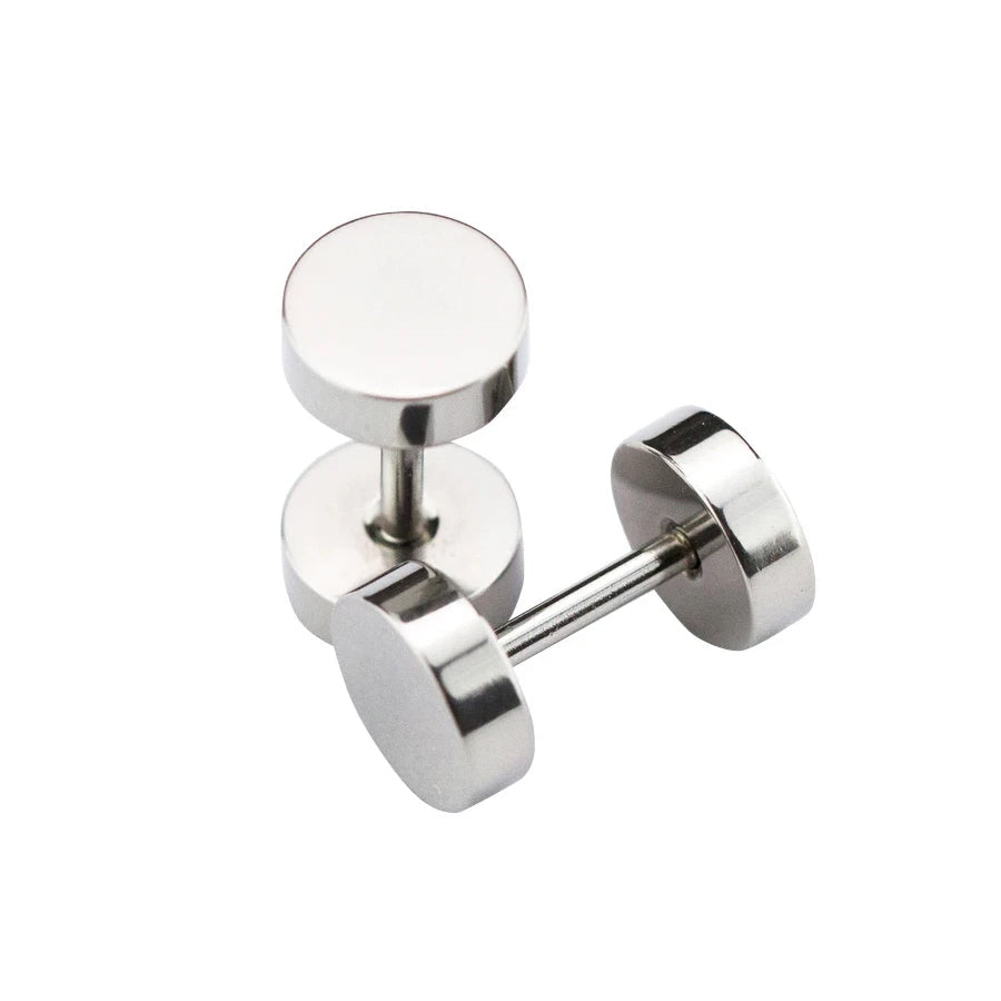 Allure Dumbell Design Flat Back Studs - Gold, Silver & Black