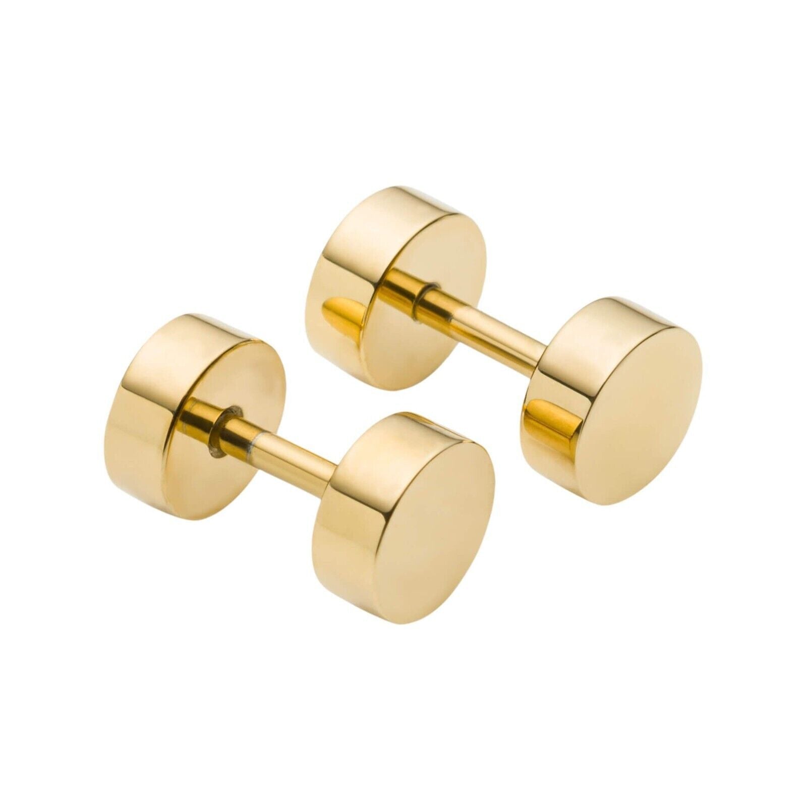 Allure Dumbell Design Flat Back Studs - Gold, Silver & Black