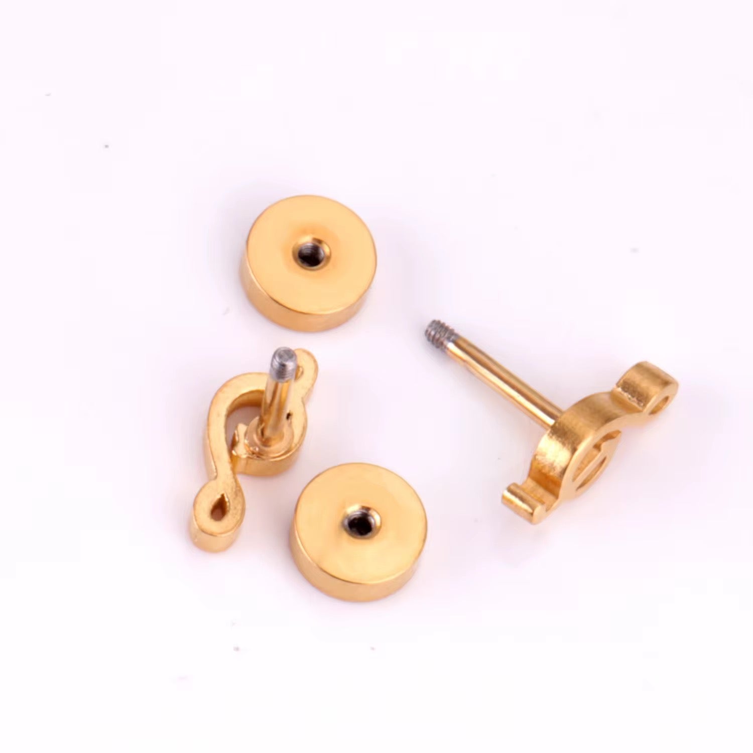 Essence Music Note Flat Back Studs | Waterproof 18k Gold