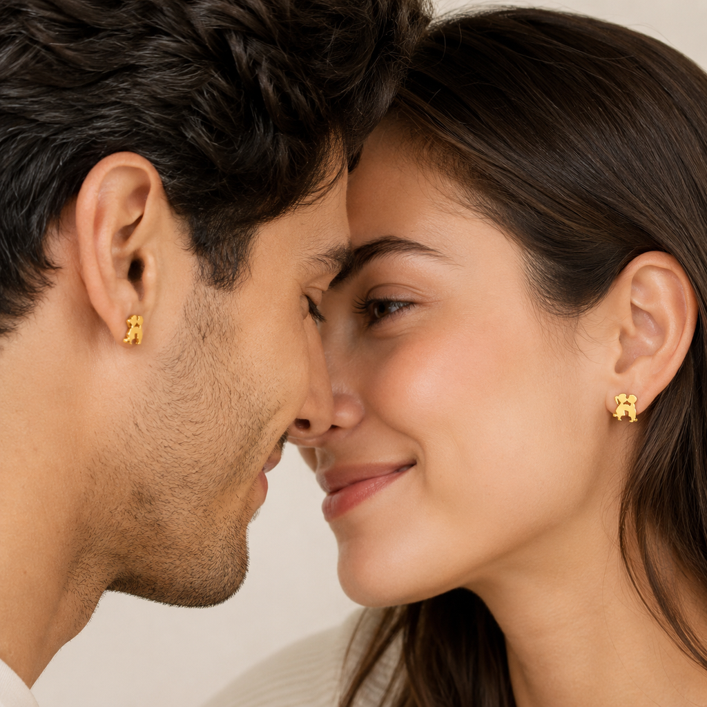 Annie Kissing Studs | Waterproof 18k Gold & Silver