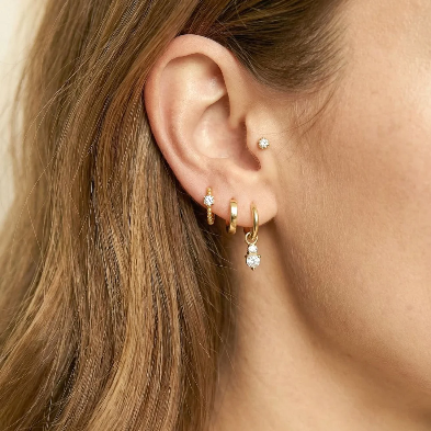 Homey Huggie Hoops Gold 8MM - Pair