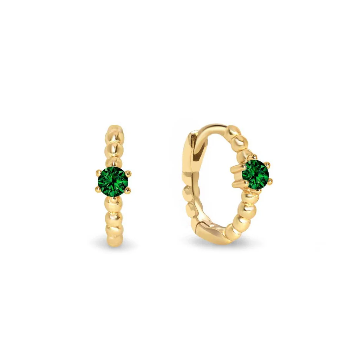 Homey Huggie Hoops Emerald Green 8MM - Pair
