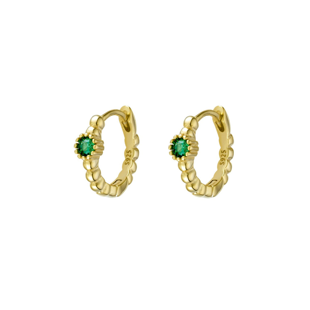 Homey Huggie Hoops Emerald Green 8MM - Pair