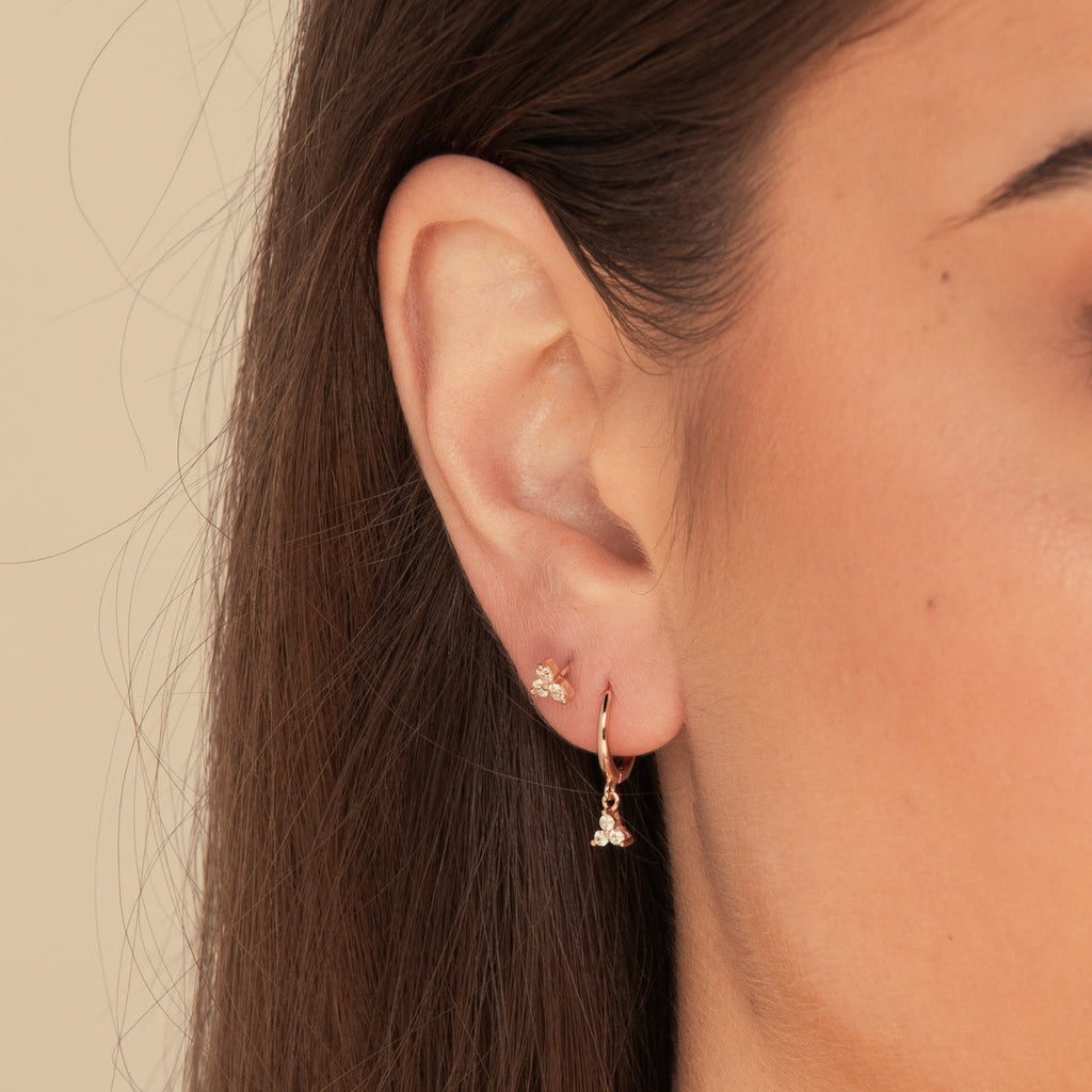 Aera Crystal Drop Huggie Hoops - Gold