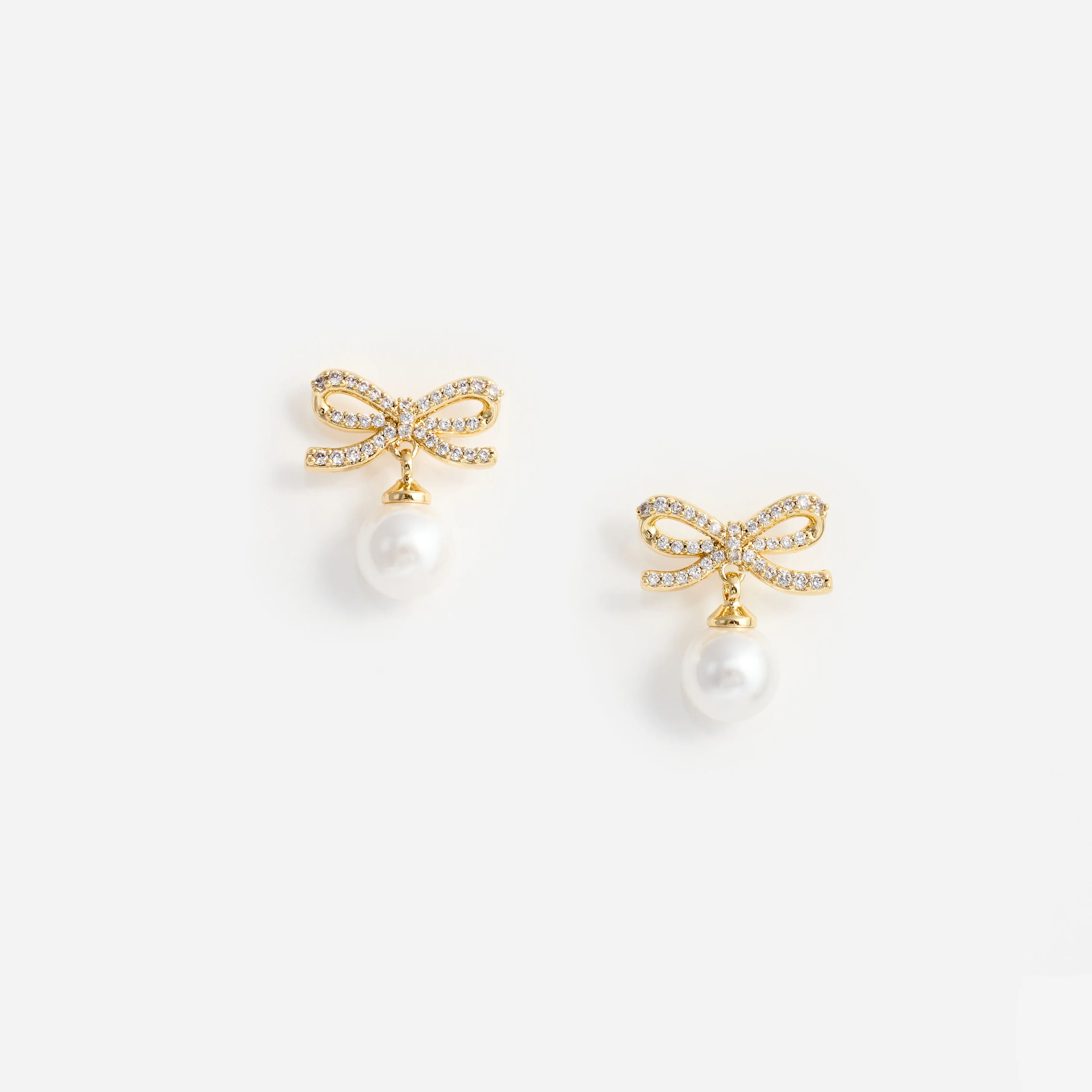 Haven Pearl & Crystal Bow Drops earrings