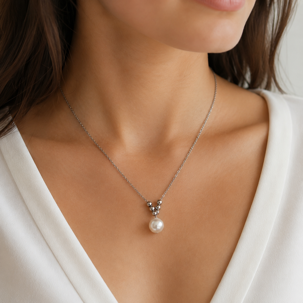 Kiara Pearl Necklace - Sterling Silver