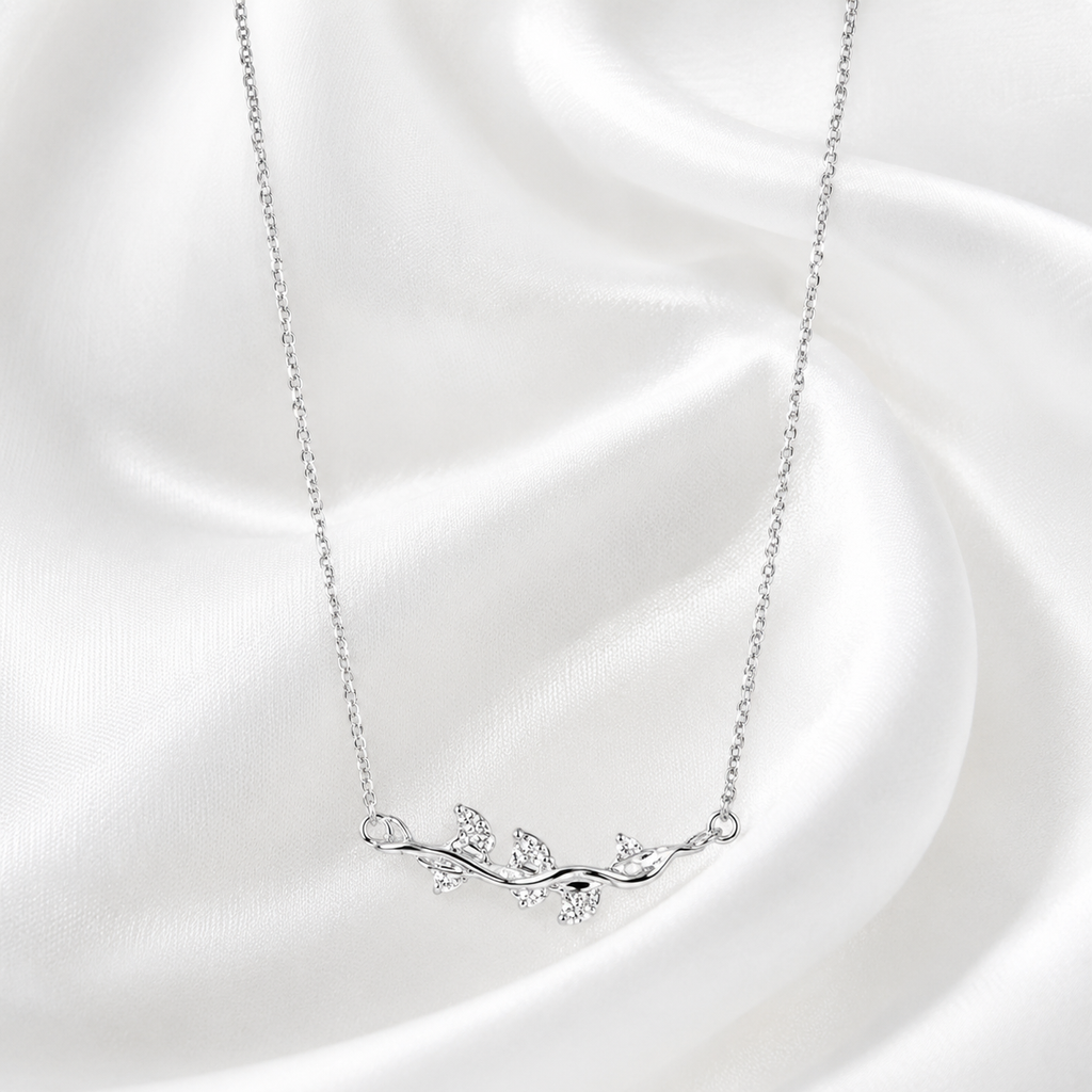 Tiara Leaf Necklace - Sterling Silver