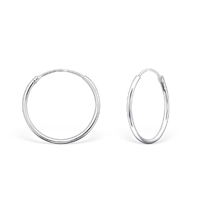 Laurel Plain Slim Sterling Silver Hoops 40CM