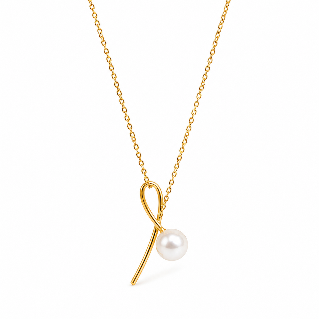 Caldwell Pearl Bow Pendant Necklace