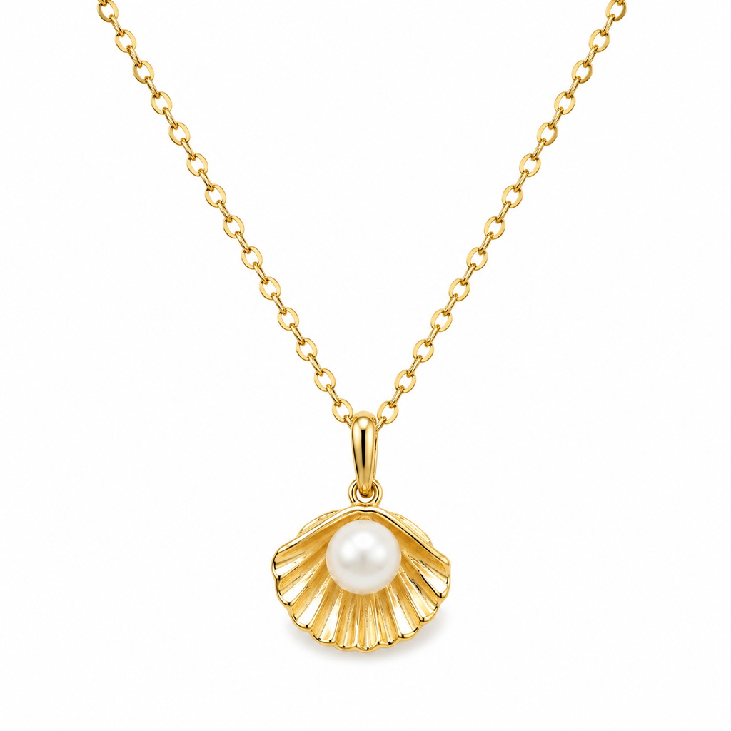 Elena Shell Pearl Pendant Necklace