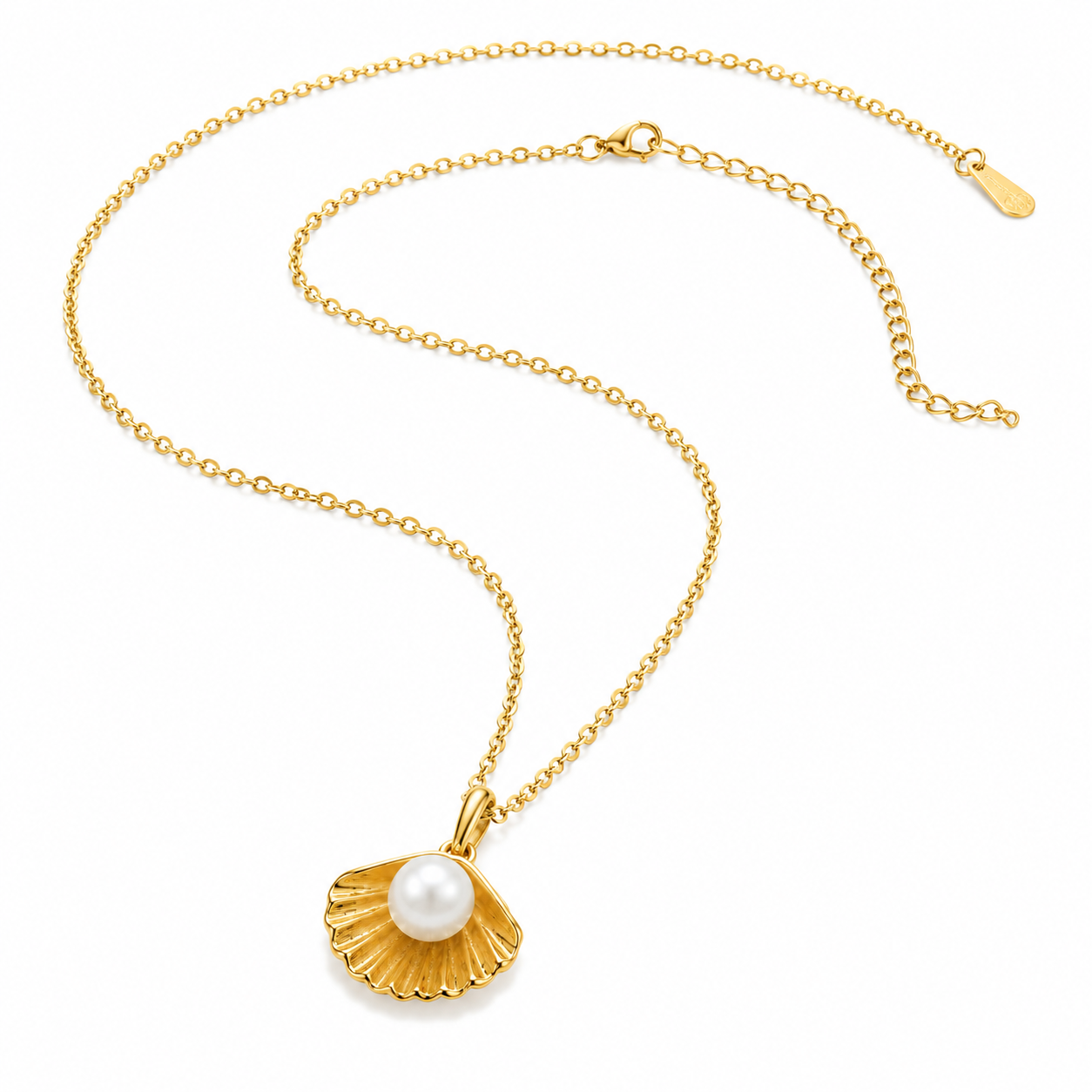 Elena Shell Pearl Pendant Necklace