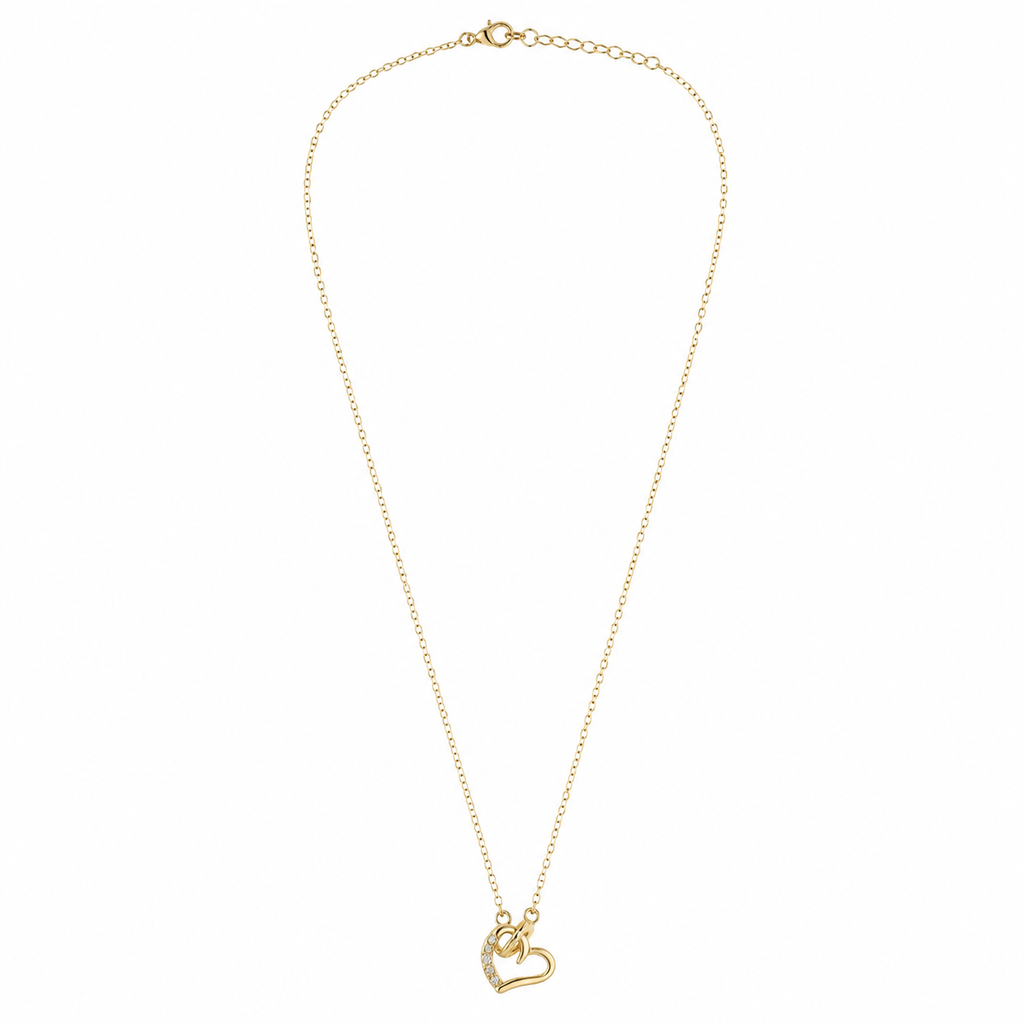 Kissim Heart Ring Necklace- Gold