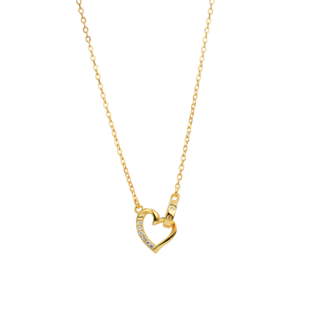 Kissim Heart Ring Necklace- Gold