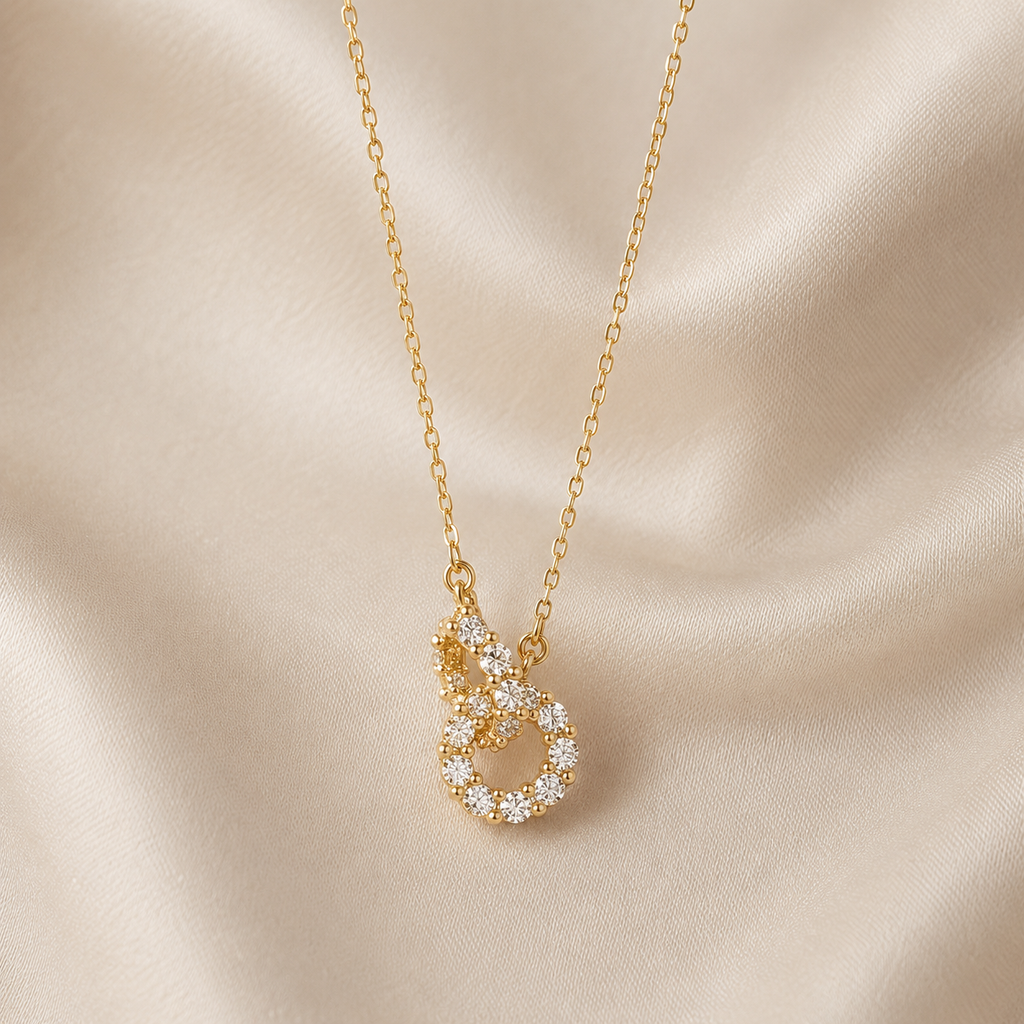 Buffalo Double Ring Crystal Pendant Necklace