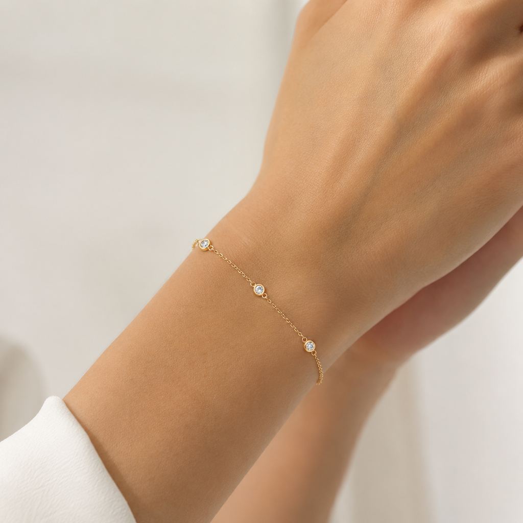 Simmi Three Crystal Bracelet