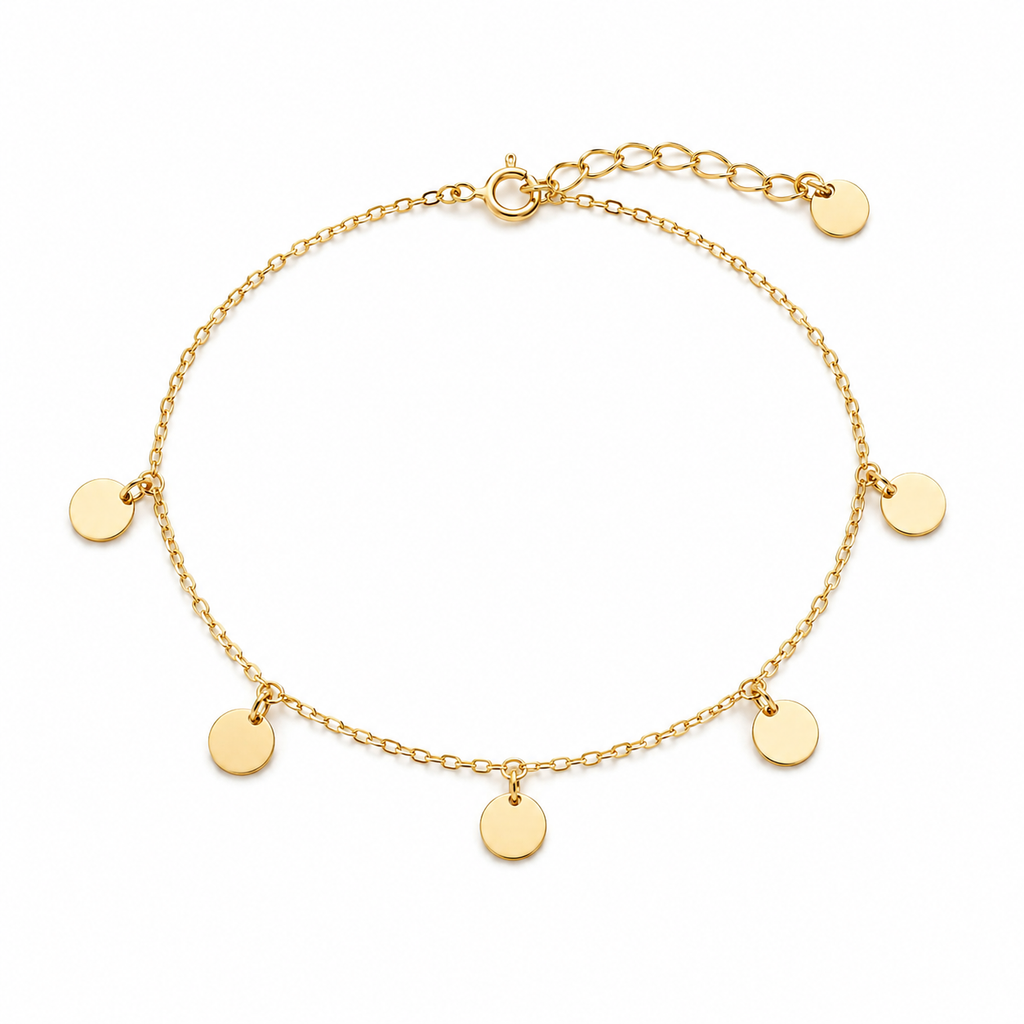 Iris Gold Disc Charms Bracelet