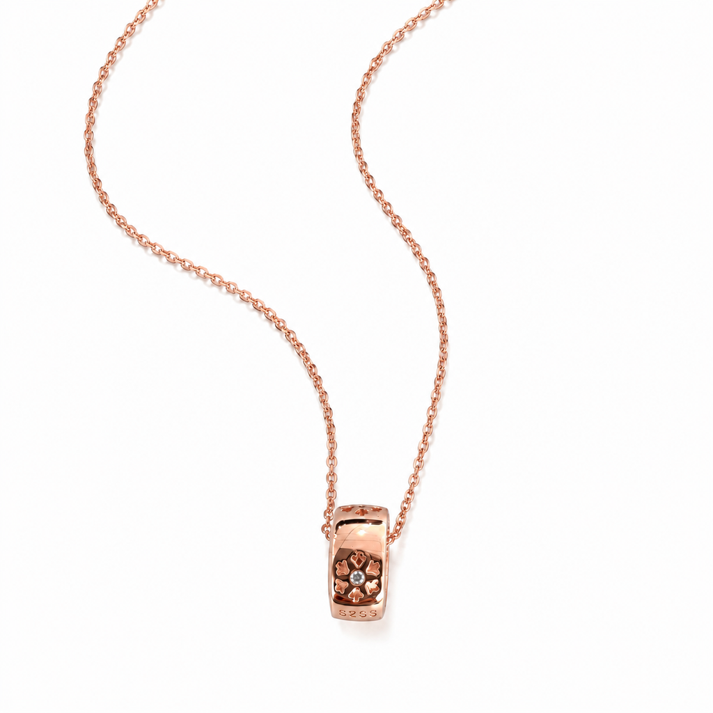 Claro Ring Pendant Necklace- Rose gold