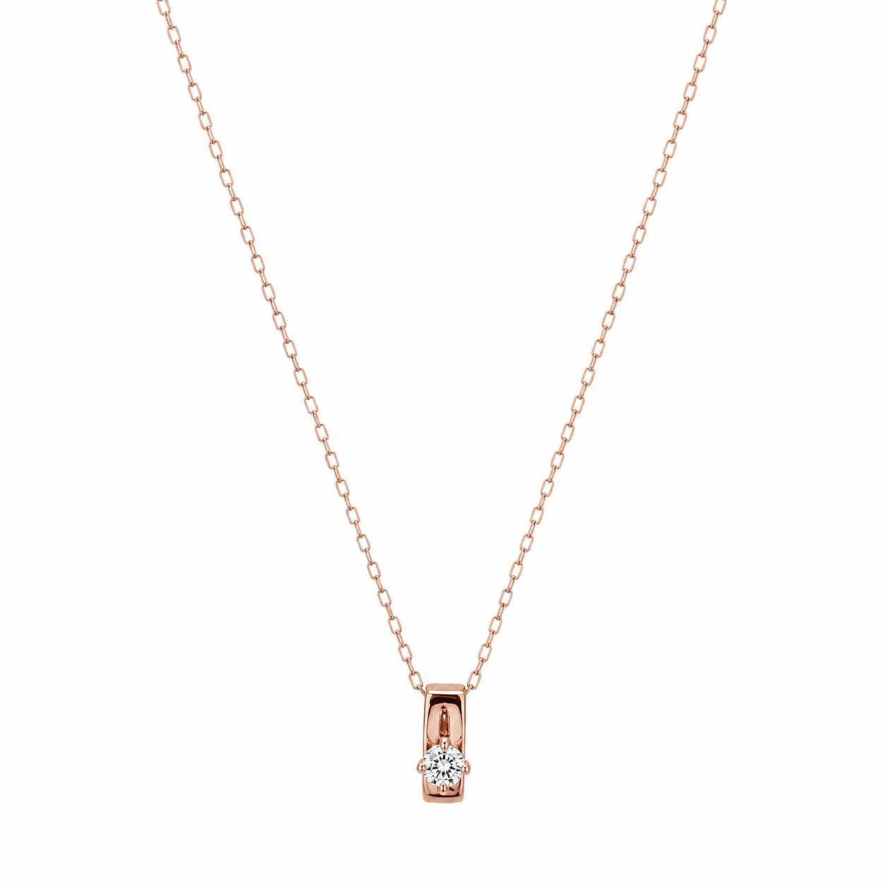 Ray Crystal Bar Necklace- Rosegold
