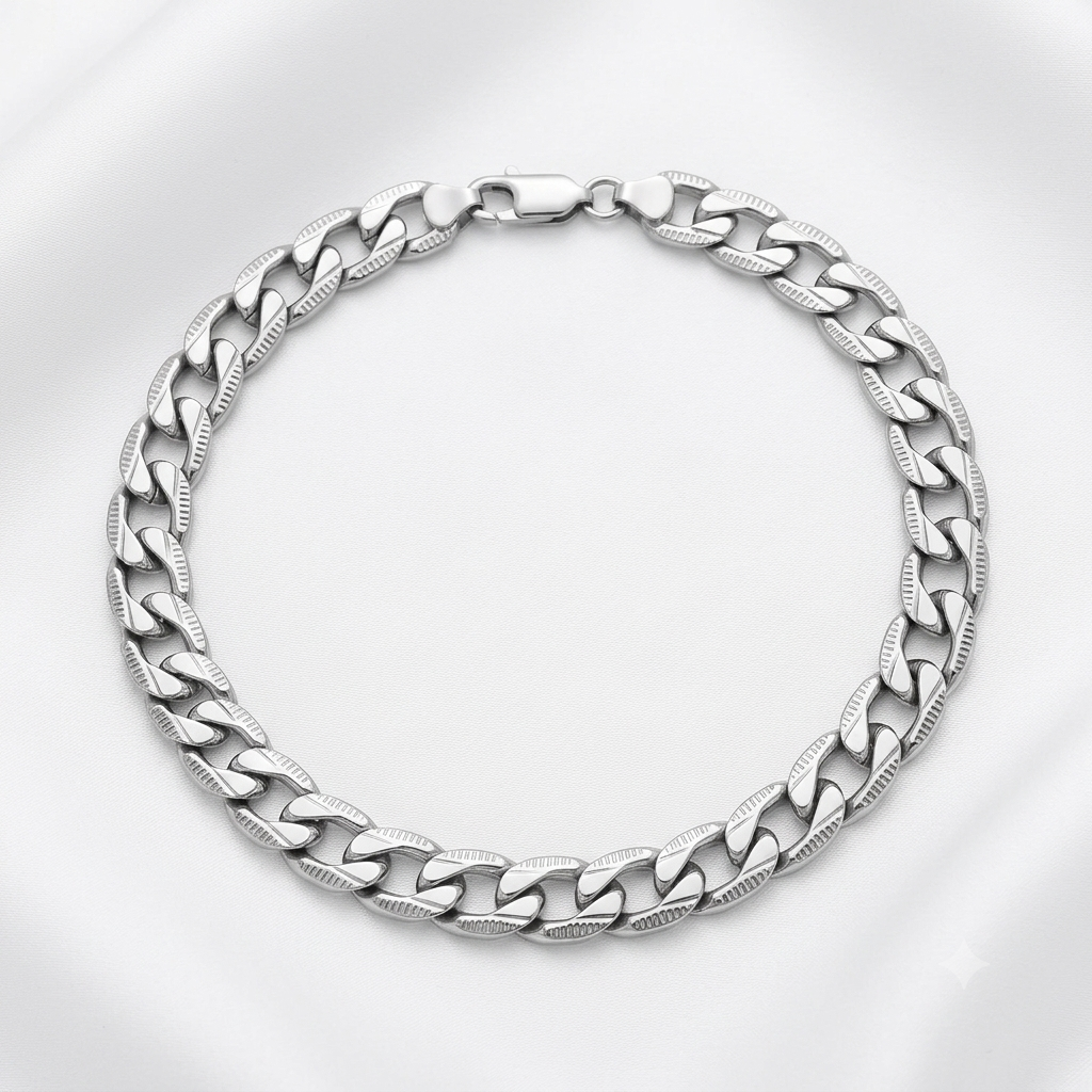 Alexios Cuban Bracelet | Waterproof Silver