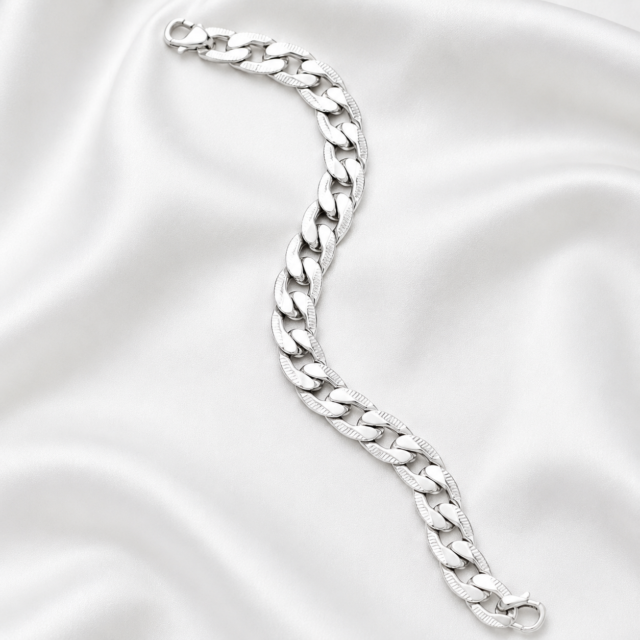 Alexios Cuban Bracelet | Waterproof Silver