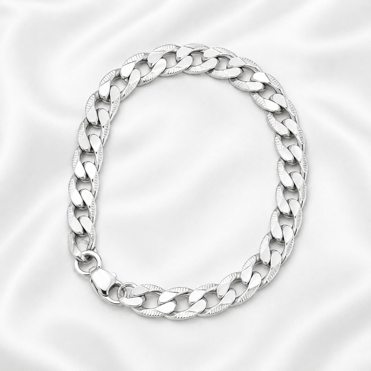 Alexios Cuban Bracelet | Waterproof Silver