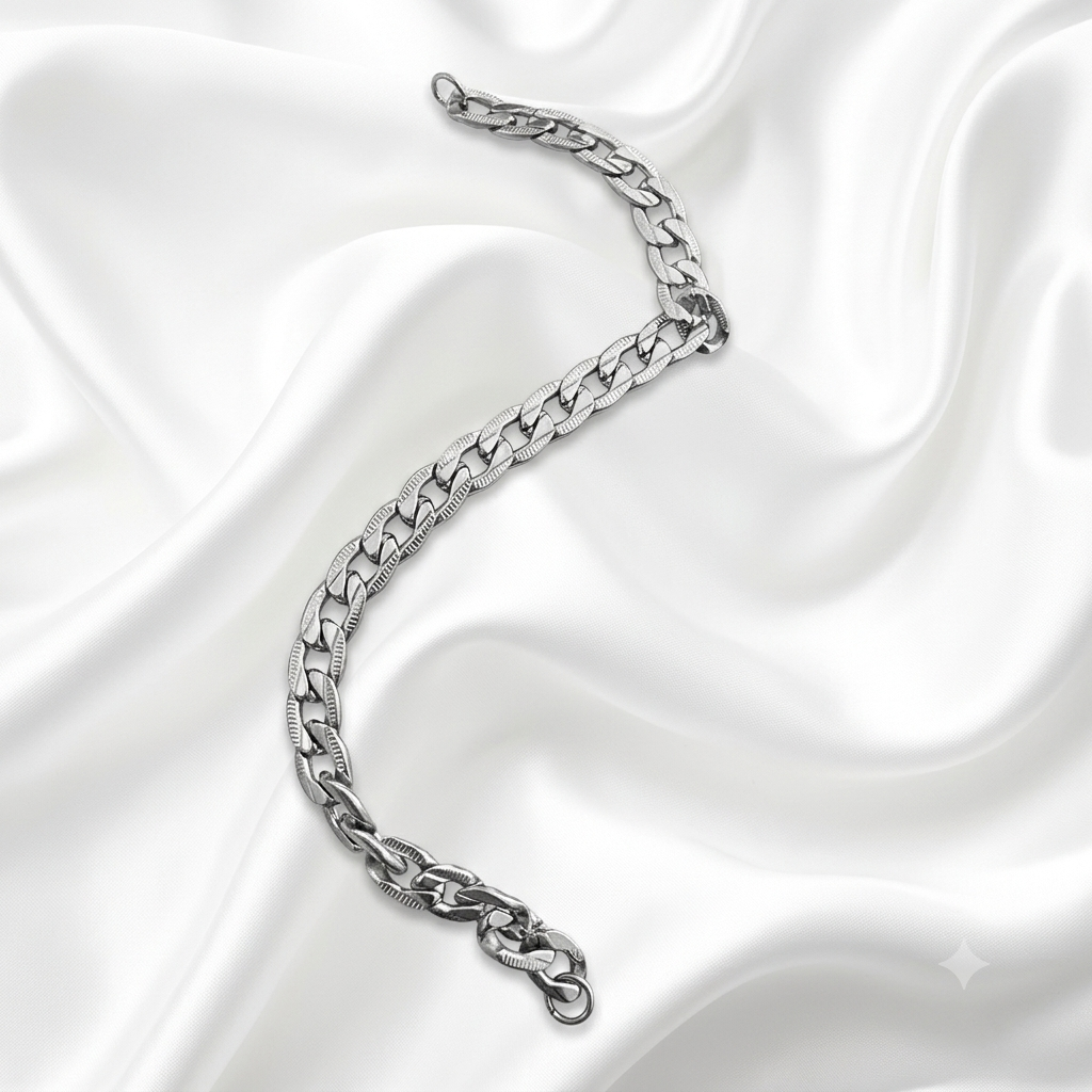 Alexios Cuban Bracelet | Waterproof Silver