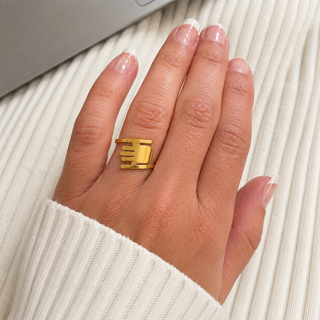 Lucia Hamsa Hand Ring | Waterproof 18K Gold