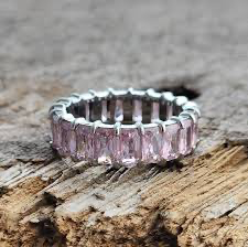 Anastasia Baguette Pink CZ Ring | Waterproof Silver