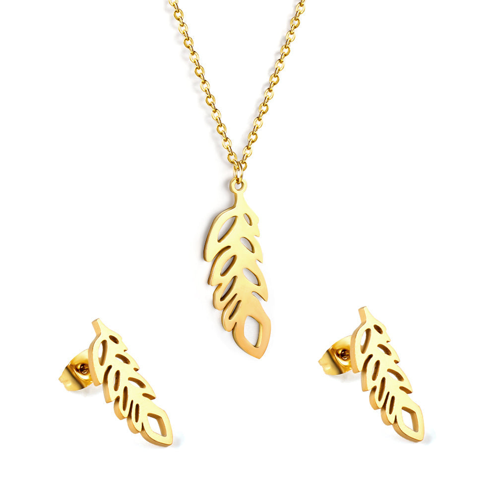 Lysander Necklace 50cm & Earrings Gold Set- Buy Set or Individually