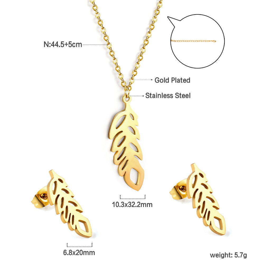 Lysander Necklace 50cm & Earrings Gold Set- Buy Set or Individually