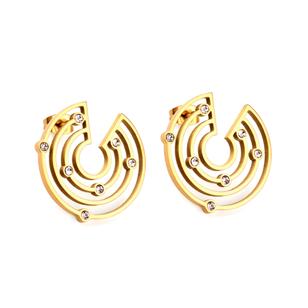 Ines	Rounded Studs | Waterproof 18K Gold & Silver