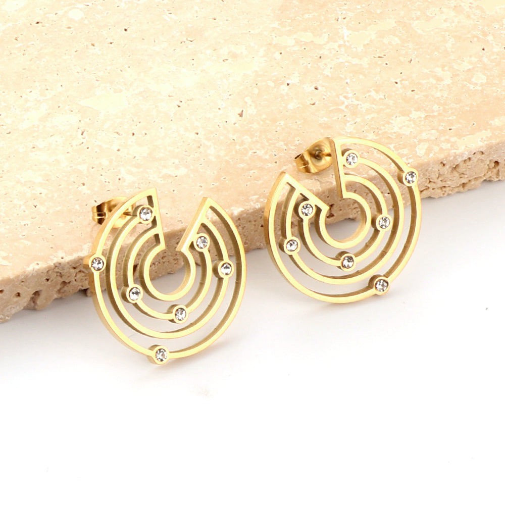 Ines	Rounded Studs | Waterproof 18K Gold & Silver