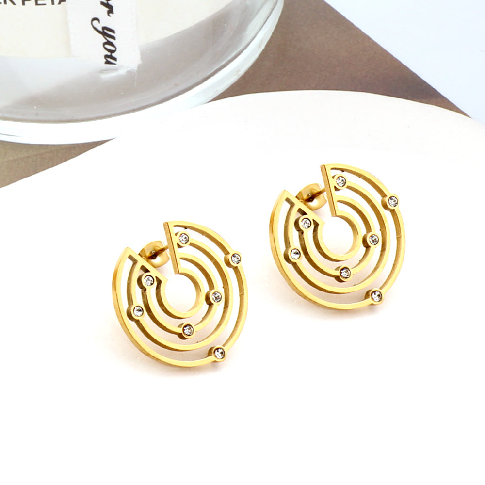 Ines	Rounded Studs | Waterproof 18K Gold & Silver