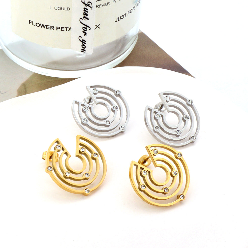 Ines	Rounded Studs | Waterproof 18K Gold & Silver