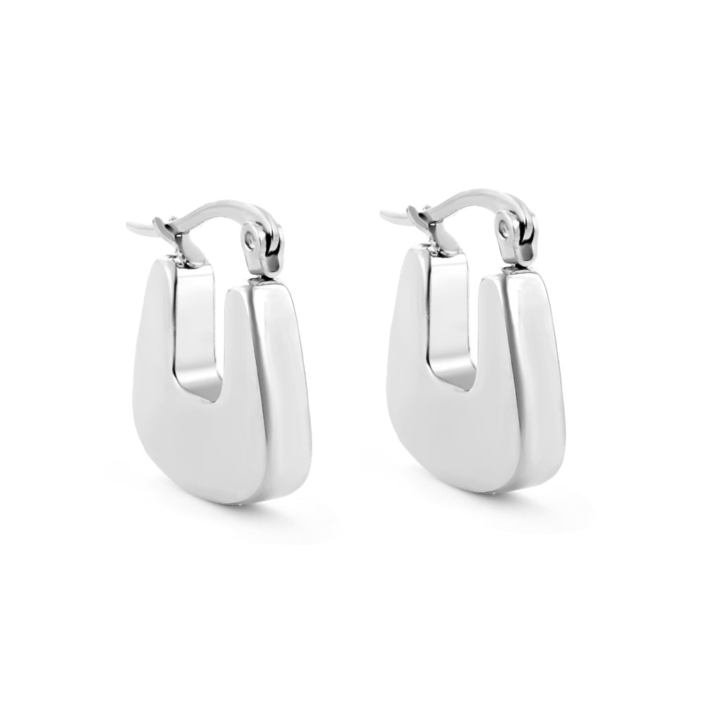 Mirela Chunky U Shape Hoops | Waterproof 18K Gold & Silver