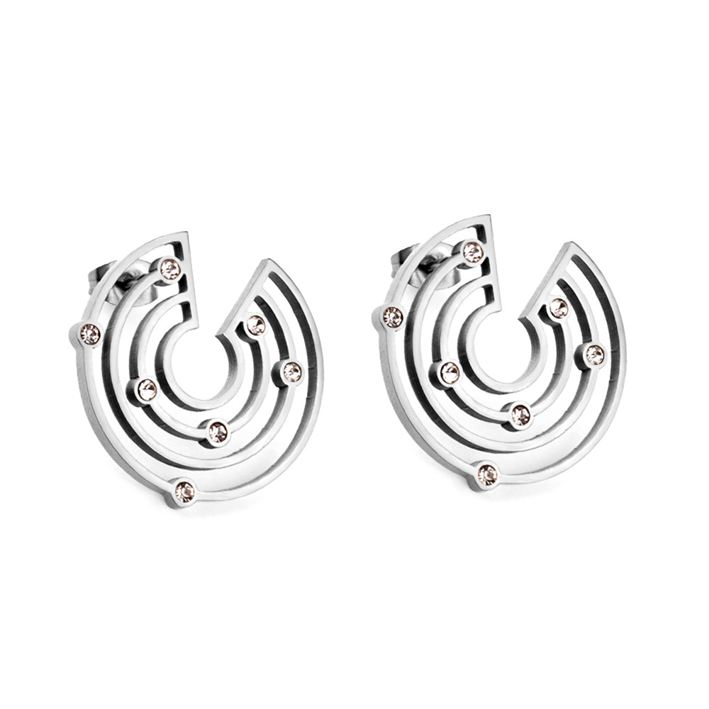 Ines	Rounded Studs | Waterproof 18K Gold & Silver