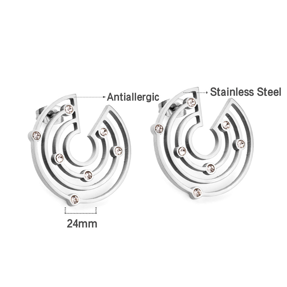 Ines	Rounded Studs | Waterproof 18K Gold & Silver