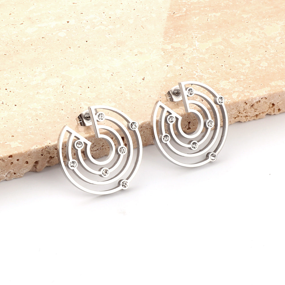 Ines	Rounded Studs | Waterproof 18K Gold & Silver